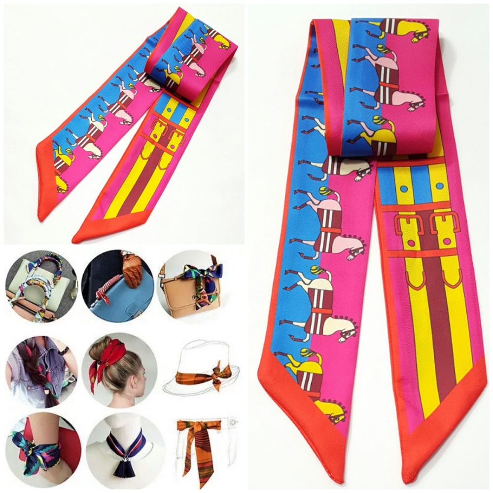 ⤵⤵2pcs Exquisite Horse Design Cotton Scarves